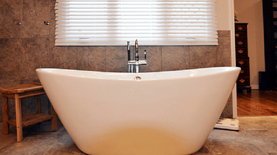 modern white bathtub