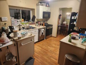 Congested kitchen before remodel