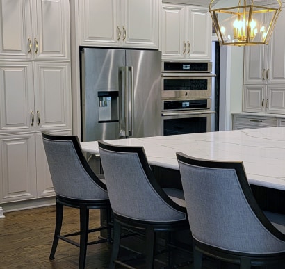 Large kitchen remodel with custom cabinets