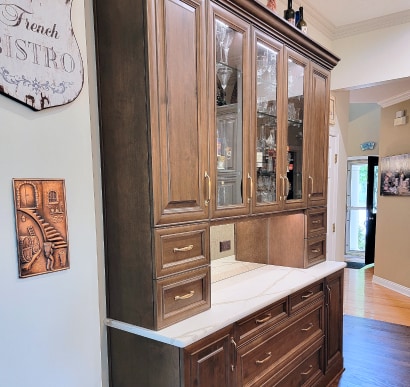 Custom built-in cabinet in remodeled Kitchen