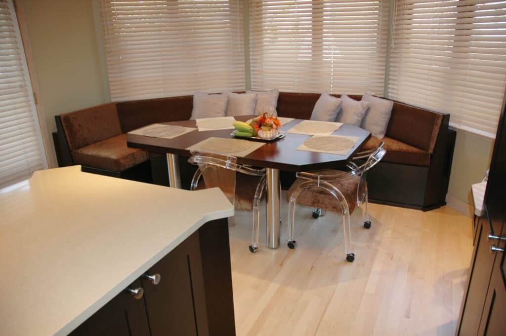 6 Custom Booth - Maximizes angled window area - The Kitchen Master