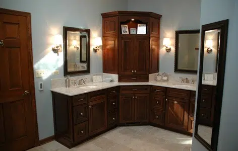 the kitchen master bathroom renovation corner vanity double sinks cabinet storage