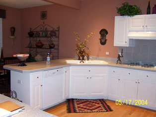 Before sink and dinette wall redesign and remodeling.