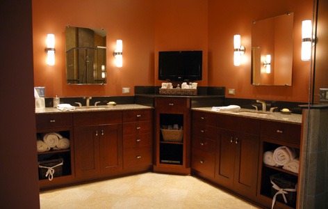 the kitchen master bathroom remodel double vanity with corner piece dark hotel bathroom