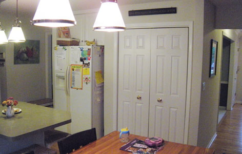 Pantry doorway in kitchen.