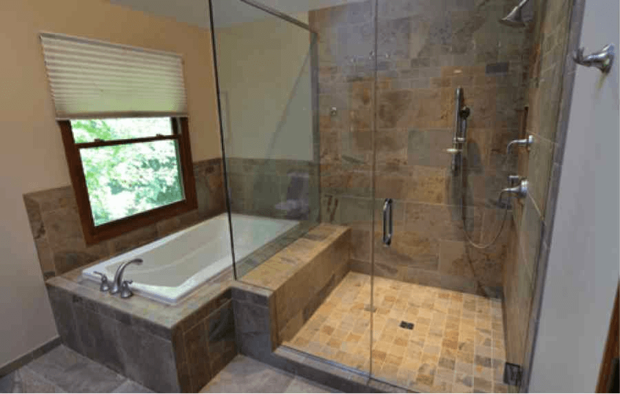 Consider adding a traditional soaking tub to pair with a shower.