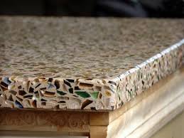 Recycled glass counter 