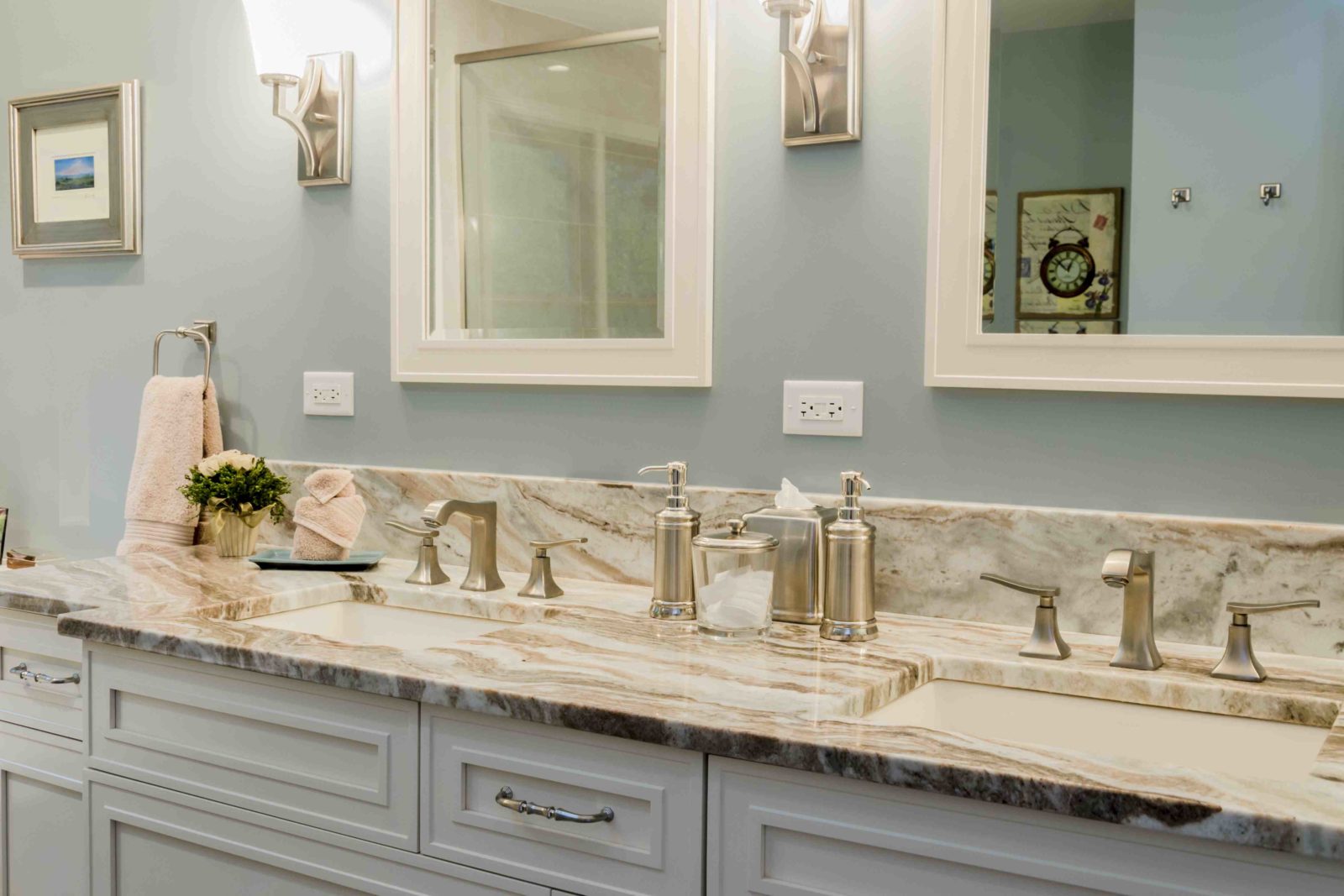 the kitchen master bathroom remodel stone countertops chrome finishes