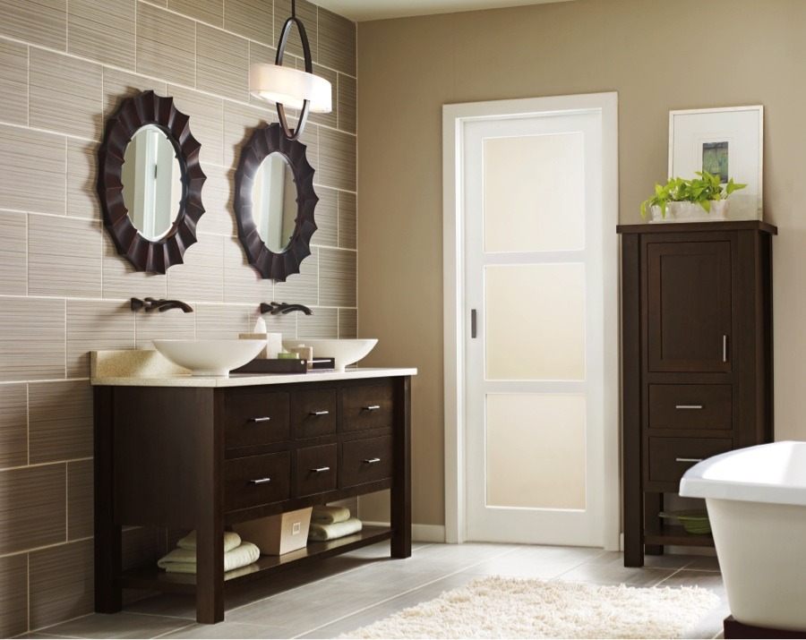 wall-mounted vanities save visual space