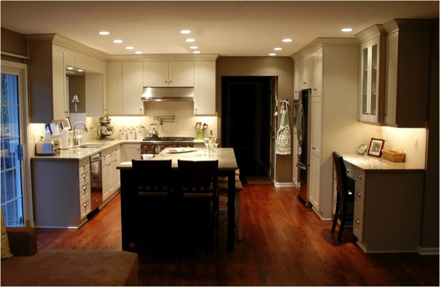 Contemporary option include bleached wood cabinets