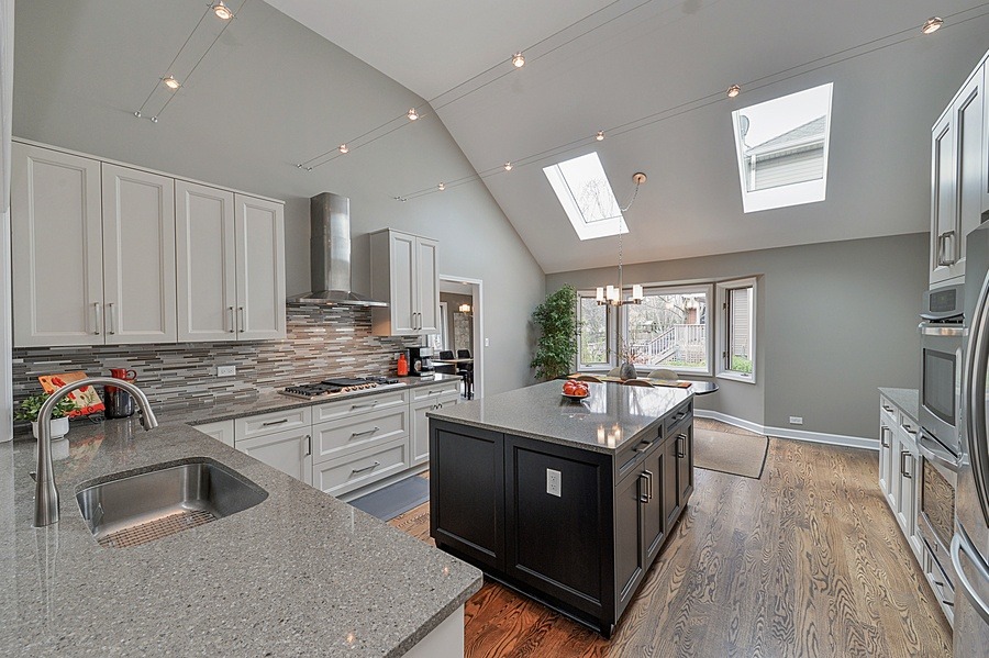 the kitchen master kitchen remodel vaulted ceilings grey granite countertops white cabinetry