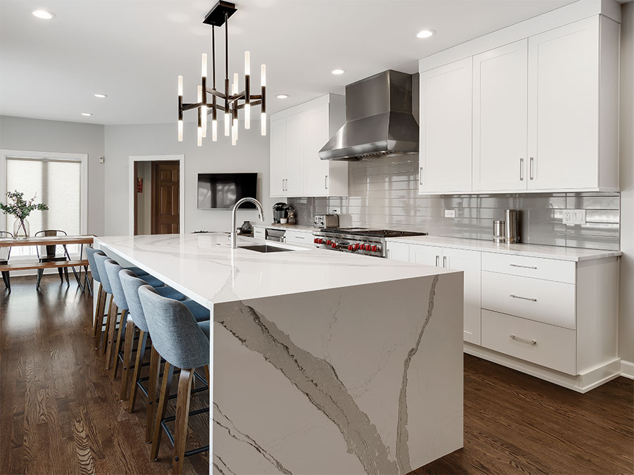 Kitchen oak cabinets with pull out pantry hardwood floors stainless steel appliances