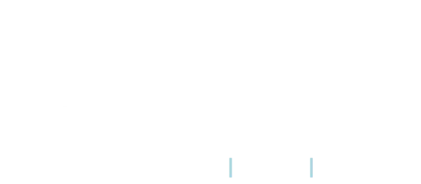 Words The Kitchen Master atop kitchens baths and interiors in white text next to logo on grey