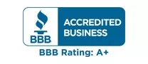 better business bureau accredited business A plus rating logo awarded to The Kitchen Master