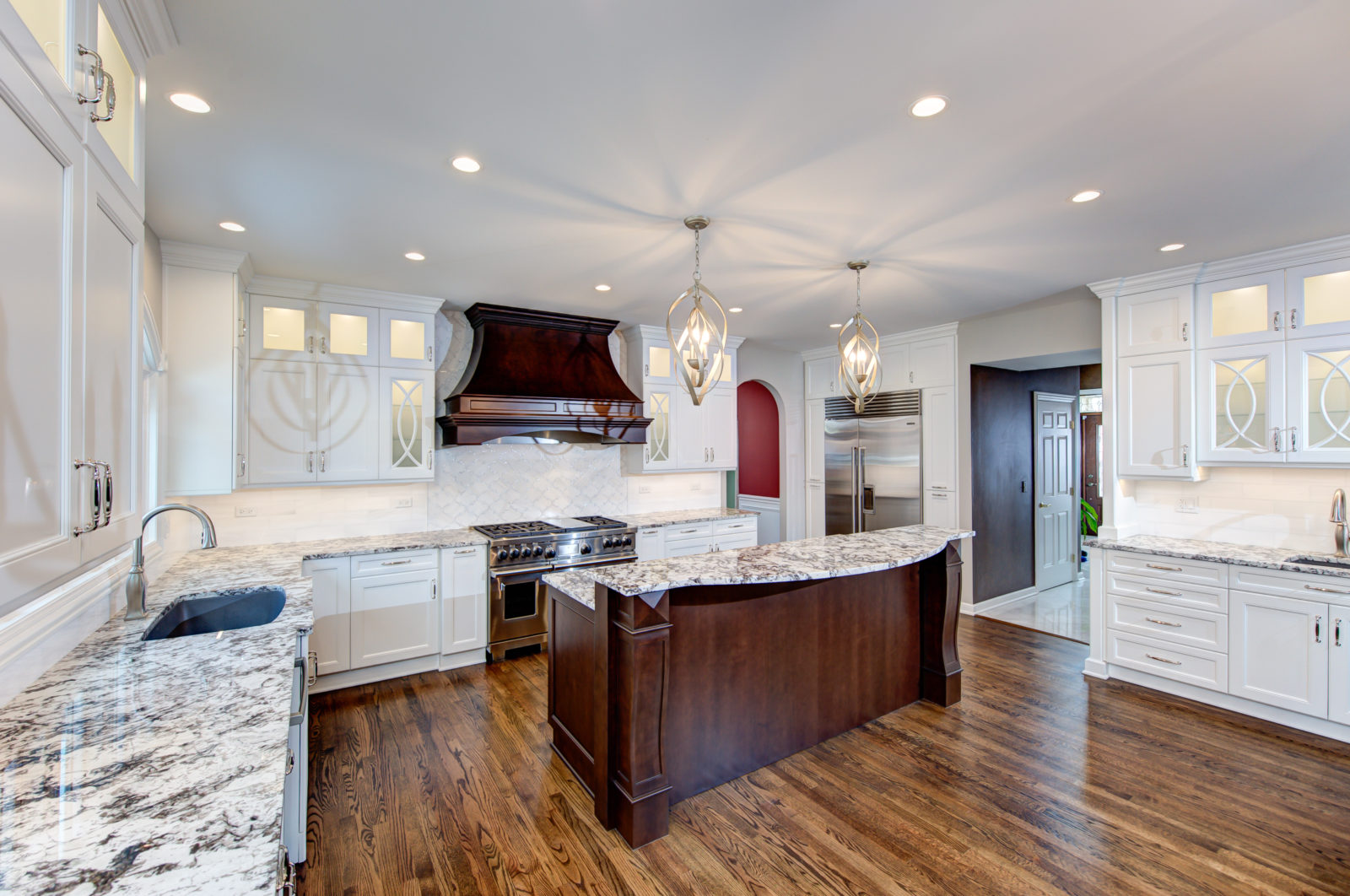 Photo of a newly renovated kitchen with island